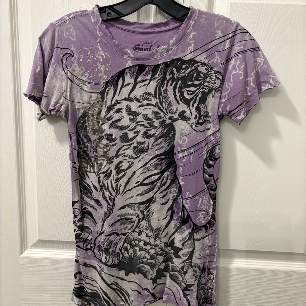 Sinful Purple Tiger Graphic Tee